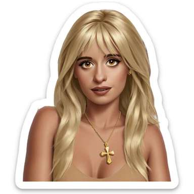 blonde girl with cross jewelry sticker