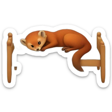 red mongoose in bed sticker