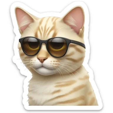 Cat with sunglasses sticker