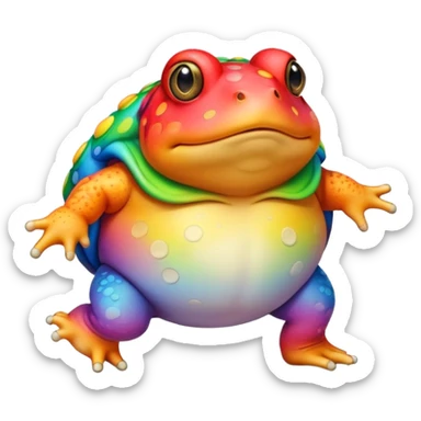 fat round rainbow toad walking sticker