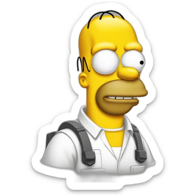 homer simpson wearing an anti nuclear suit sticker