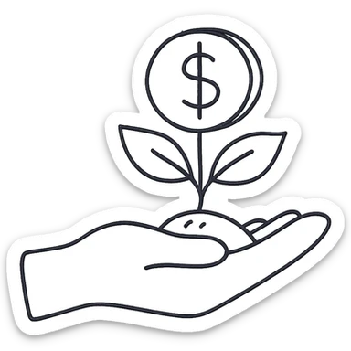 investment hand drawn black outline style sticker