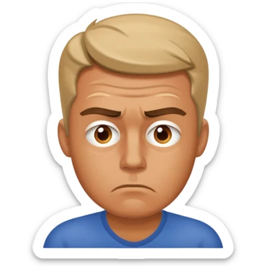 frustrated man thinking about money sticker