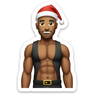 Santa Claus with abs  sticker