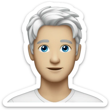 Young Man with white hair and blue eyes sticker