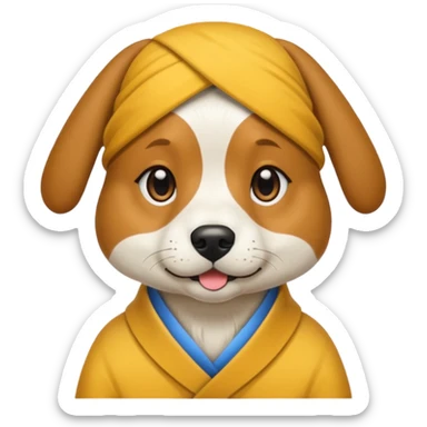 Caroline Dog wearing a yamulke  sticker