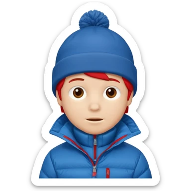 Boy wearing winter gear sticker