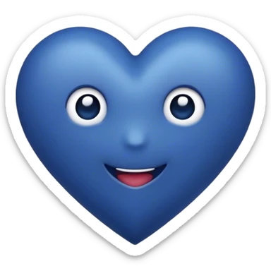 Dark blue heart with hi in the middle  sticker