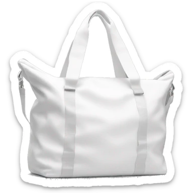 all white shoulder gym bag, white strap sticker