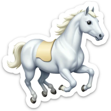 Creat a white horse running sticker