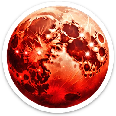 glitter red blood moon sticker