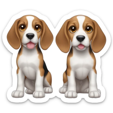 3 beagle puppies sticker