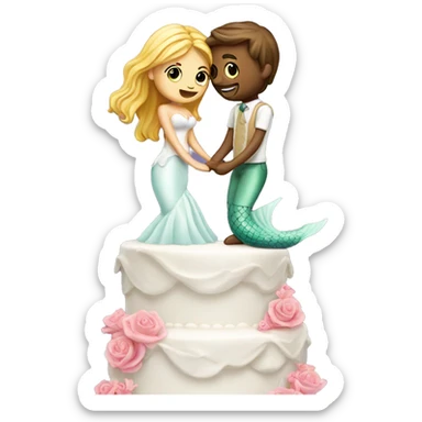 wedding cake with mermaid sticker