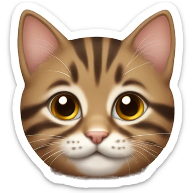 Cute Brown tabby kitten face sticker