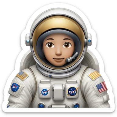 Cinematic Realistic mystery Astronaut visor down hiding face– A highly detailed depiction of an astronaut in a state-of-the-art space suit, floating weightlessly in the vast expanse of space. The reflective visor hides the face so we do not see the astronauts face, while intricate suit details and soft lighting create an immersive sense of realism. sticker