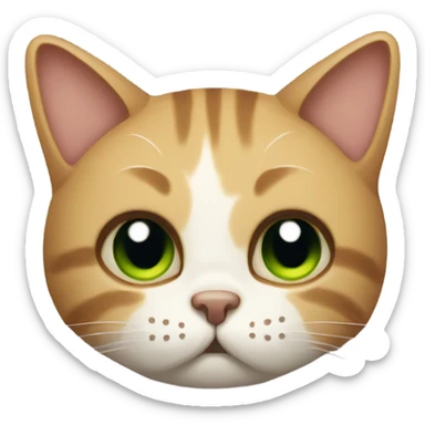 crying cat in bed sticker