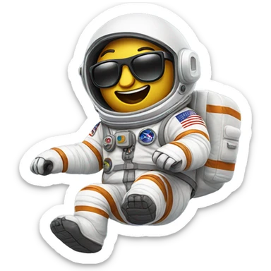 astronaut wearing sunglasses whilst riding a unicor sticker