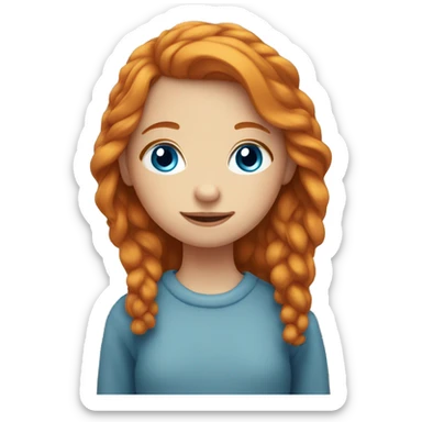 ginger girl with blue eyes and long hair cozy sticker