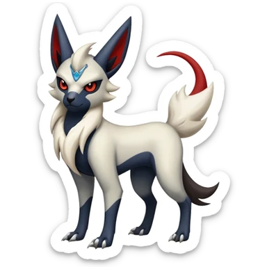 Edgy cool Absol-Zorua-Zangoose-Houndour-Poochyena-creature-hybrid full body  sticker