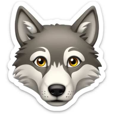 un loup heureu sticker