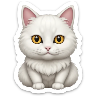 white cat black eyes sticker