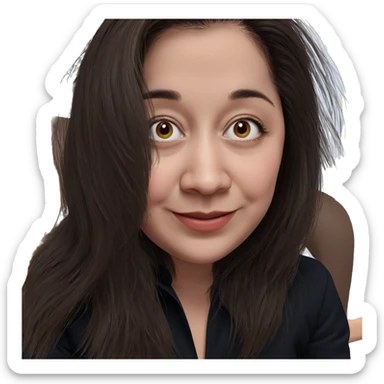 smiling girl with brown hair sticker