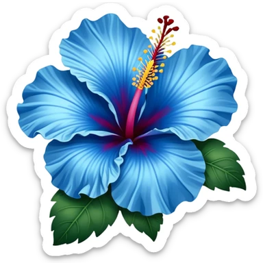 Blue hibiscus flower sticker