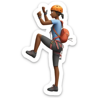 rock climber girl sticker