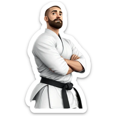 focused martial artist portrait sticker