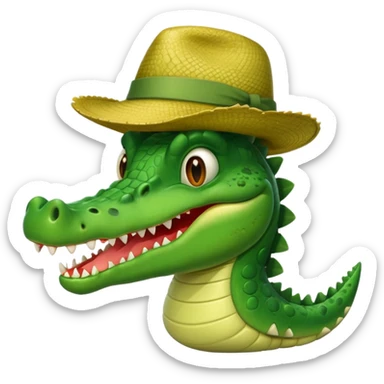 crocodile in hats sticker