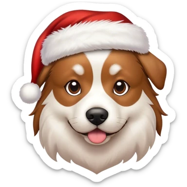 dog with santa hat sticker