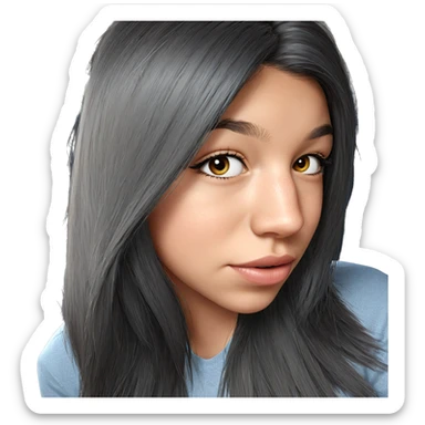 realistic portrait of girl sticker