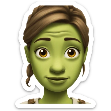 Fiona from shrek making an awful face of dread and despair sticker