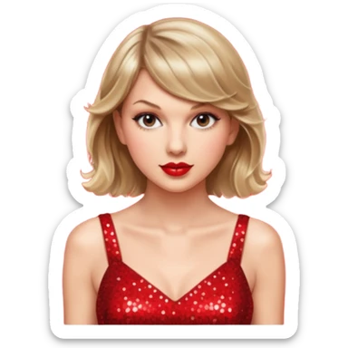 Glitter background with red album Taylor Swift sticker