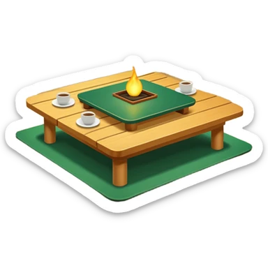 Japanese kotatsu table - green sticker