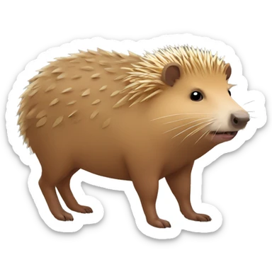 a mixture of a hedgehog and a capybara sticker