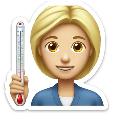 woman with Thermometer  sticker