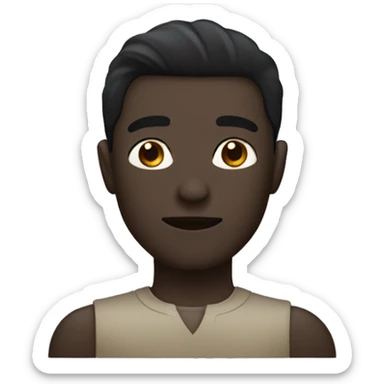 persono with black hair and slite dark skin sticker