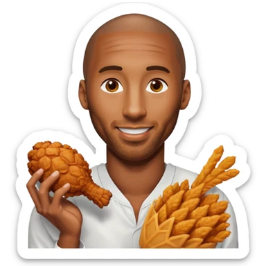 Kobe Bryant holding fried chicken  sticker