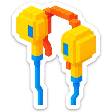 EarPods headphones from a different angle sticker