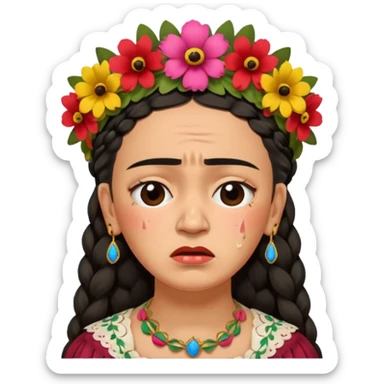 Frida Kahlo crying sticker