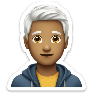 11 year old boy and white hair sticker