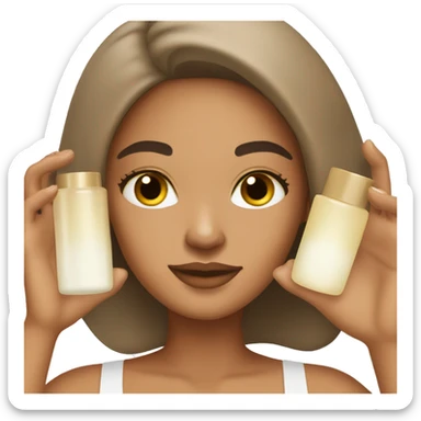 lightskin women doing her skincare sticker