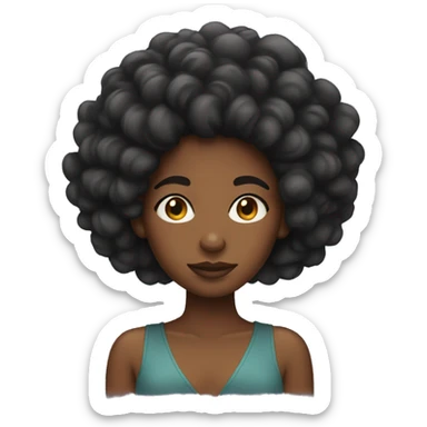 Black girl with poofy hair sticker