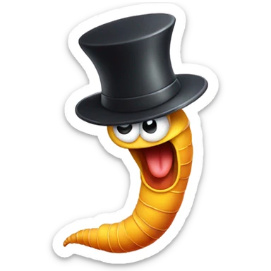 Dancing worm in hat sticker