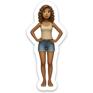 Tan girl posing full body sticker