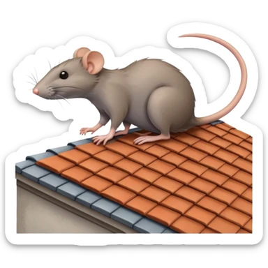 A rat on a roof  sticker