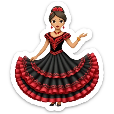 woman flamenco dancer till hips sticker