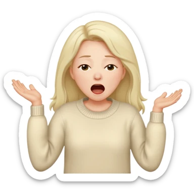 yawning woman in sweater sticker