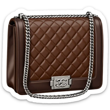 chanel le boy deep chocolate brown color bag sticker